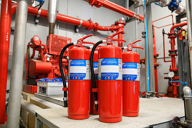 istock Fire extinguishers are located in the fire control room for building safety. 2223890808