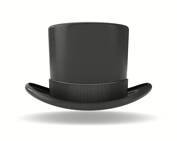 Black top hat on white background. Isolated 3D illustration