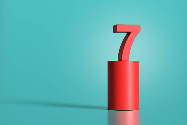 Neon Numbers 7 On Background