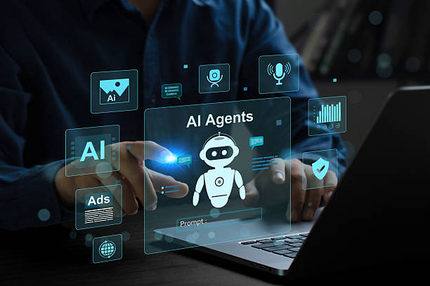 istock AI Agents and Assistants. Man using AI Agents for generating images and managing content to achieve their goals, uses AI to work on data collection, analysis, Content Creation, and decision-making. 2223894981