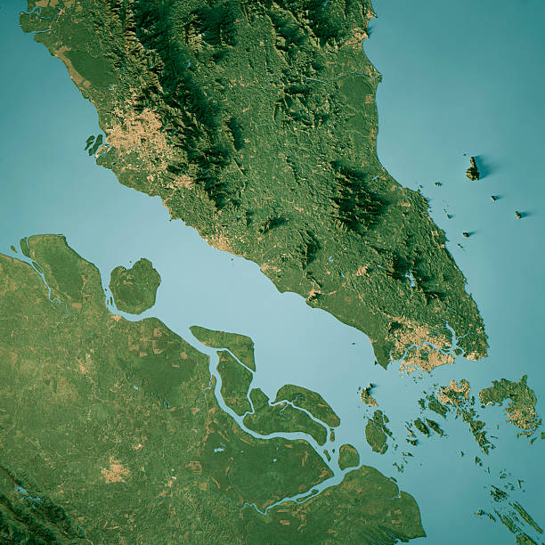 istock Strait Of Malacca Satellite Topographic Map 3D Render Color 2223900744