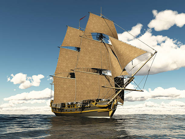 istock 18th century corvette in the open sea 2223902146