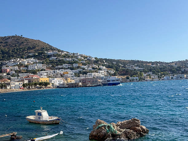 istock Passenger boat in Leros Island harbor 2223903433