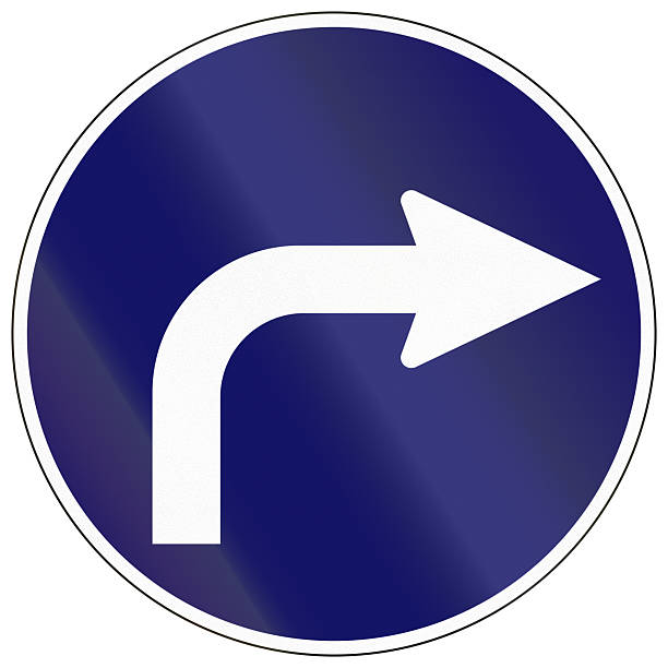 istock Regulatory road sign in Cambodia - Turn Right Ahead 2223913177
