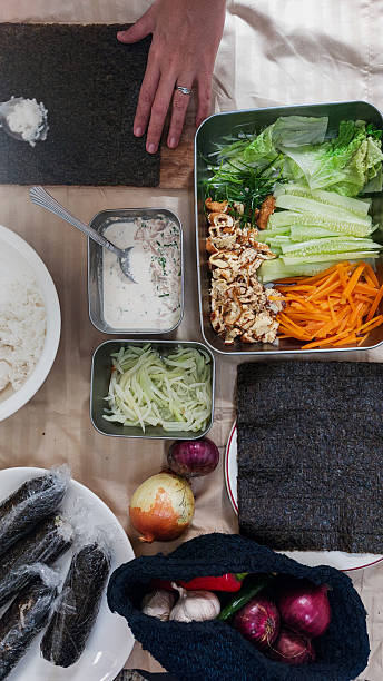 Process of making kimbap or gimbap