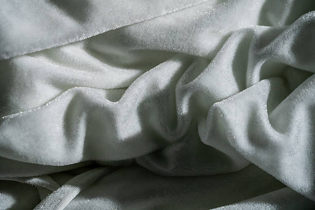 istock View of Wrinkled White Velvet Fabric Texture 2223921565