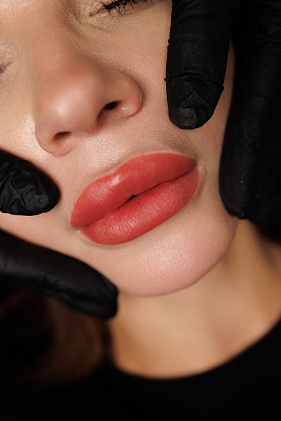 istock Detailed View of Lips After Aesthetic Procedure 2223923264