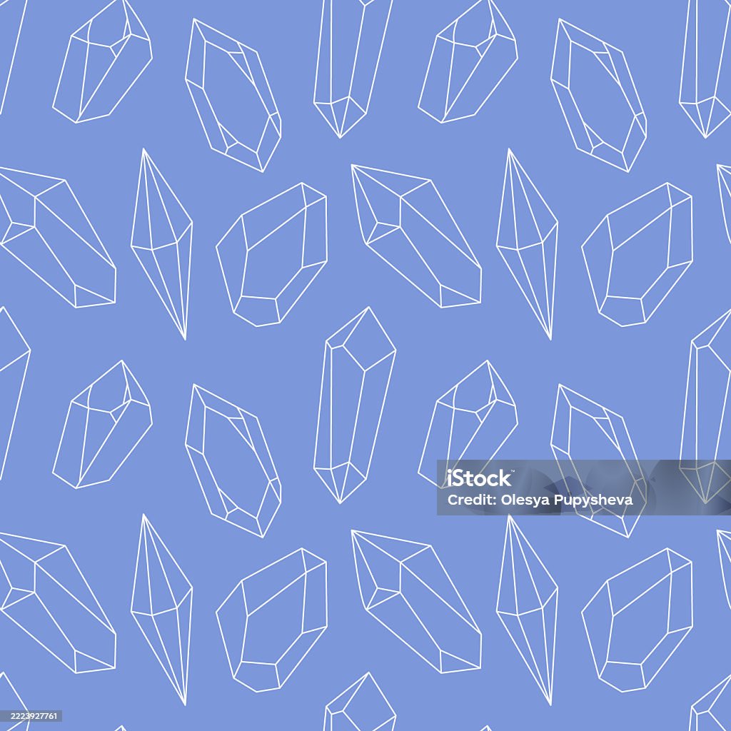 Crystal Line Pattern Design Seamless Crystal Pattern Minimalist Design With Different Shaped Gems ...