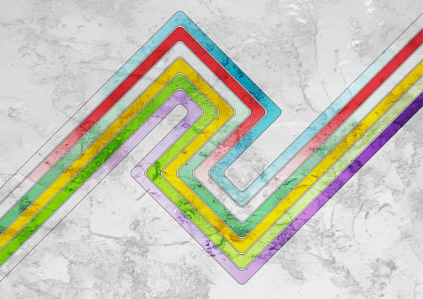 istock Colorful curved lines abstract geometric grunge background 2223941536