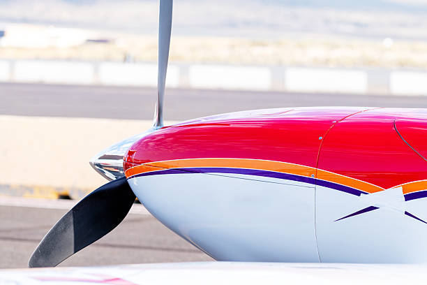 close-ups of a small passenger plane