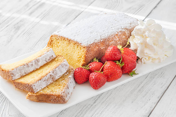 istock Pound Cake Slices with Whipped Cream and Strawberries on Elegant White Plate 2223947358