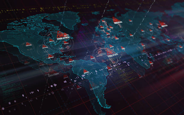 istock Cyber attack alert symbol on world map 2223953726
