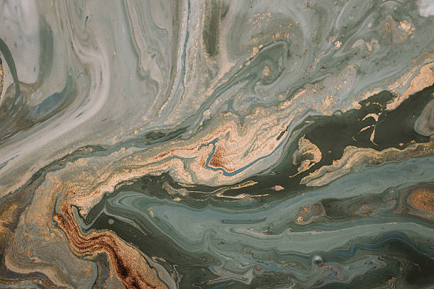 istock Abstract Marble Texture Background green golden splashes 2223959547
