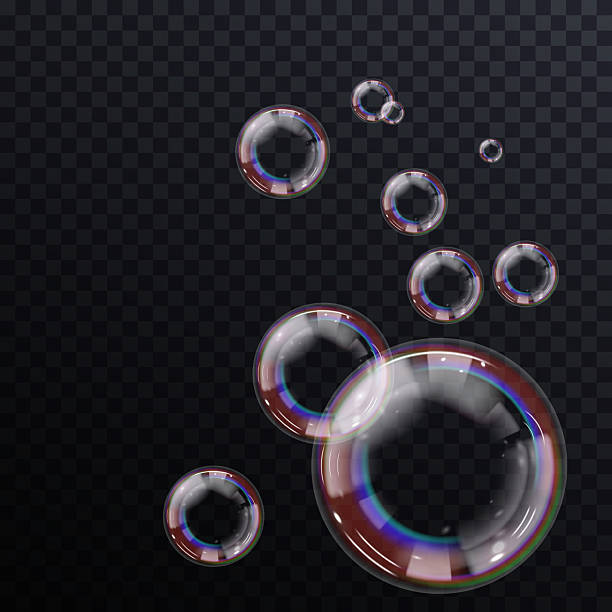 istock Glossy soap bubble set with realistic shine, isolated on clear background. Ideal for air freshness design, bathroom scenes, fun party flyers, cosmetic branding or UI sparkle effects. 2223963275