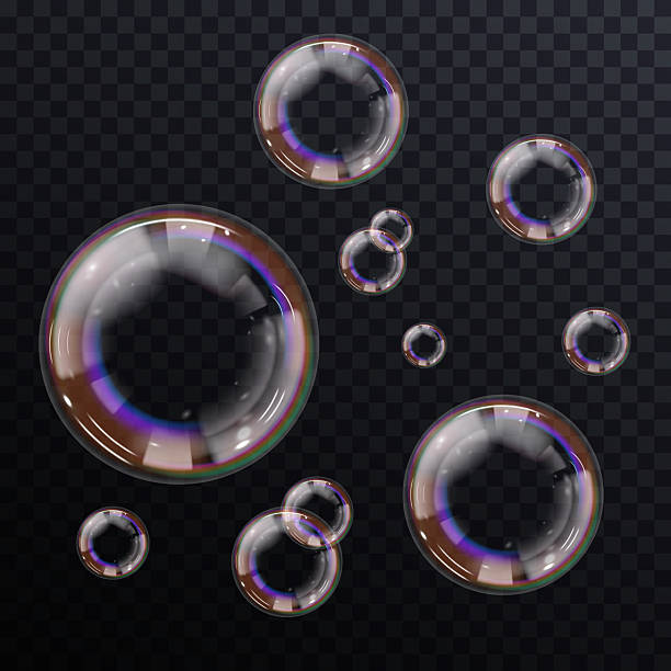 istock Vector illustration of 3D soap bubbles with realistic reflections. Perfect for shampoo ads, spa visuals, freshness concepts, hygiene promotions, baby care packaging, or background overlays. 2223963315