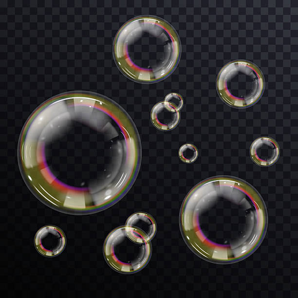 istock Vector illustration of 3D soap bubbles with realistic reflections. Perfect for shampoo ads, spa visuals, freshness concepts, hygiene promotions, baby care packaging, or background overlays. 2223963333