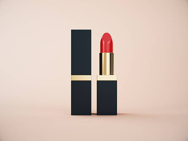 istock Red Lipstick Close Up on Yellow Background 2223964638
