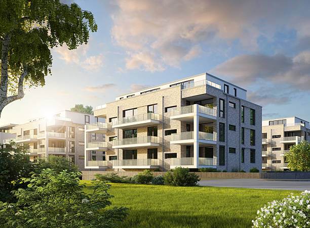 istock Modern apartment building in the evening 2223964695