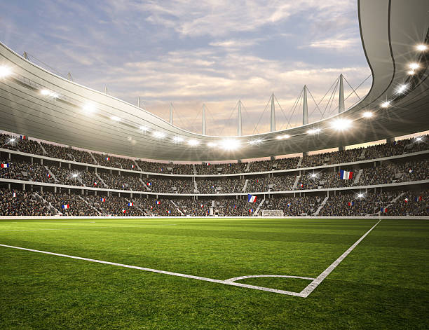 istock Soccer stadium in the evening 2223964703
