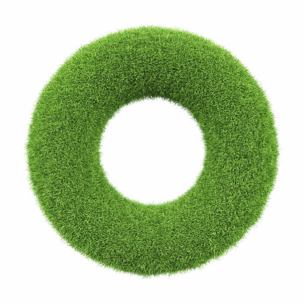 istock Torus Icon Made of Green Grass on Isolated White Background - Object Clipping Path 2223975769