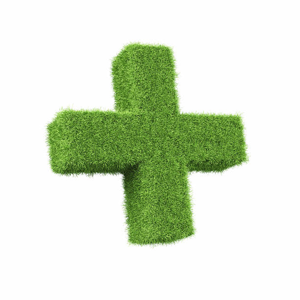 istock Plus Sign Made of Green Grass on Isolated White Background - Object Clipping Path 2223975844
