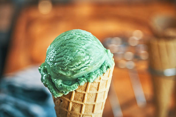 istock Pistachio Ice Cream in a  Cone 2223976634