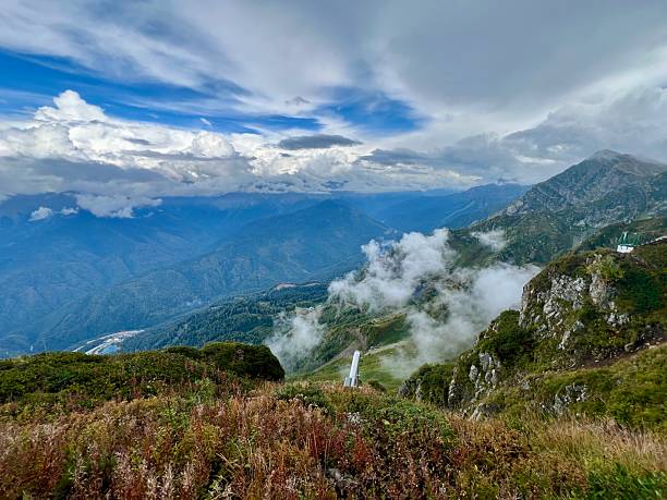 Vibrant Mountain landscape in early autumn