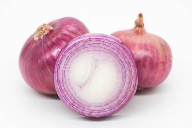 Fresh Onion, isolated on white background, close up