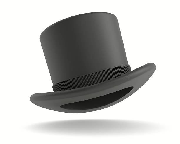 Black top hat on white background. Isolated 3D illustration