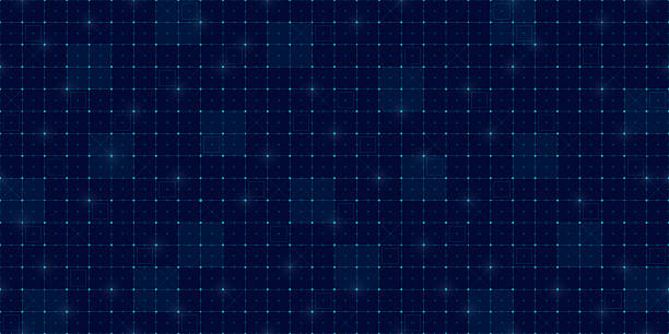 ilustrații de stoc cu fundal de grilă hud futurist cu linii tehnice, modele radar și plasă digitală. interfață sf cu date ai, elemente de plan fără întreruperi și design de interfață cibernetică. ideal pentru jocuri, tablouri de bord sau vr. - head up display
