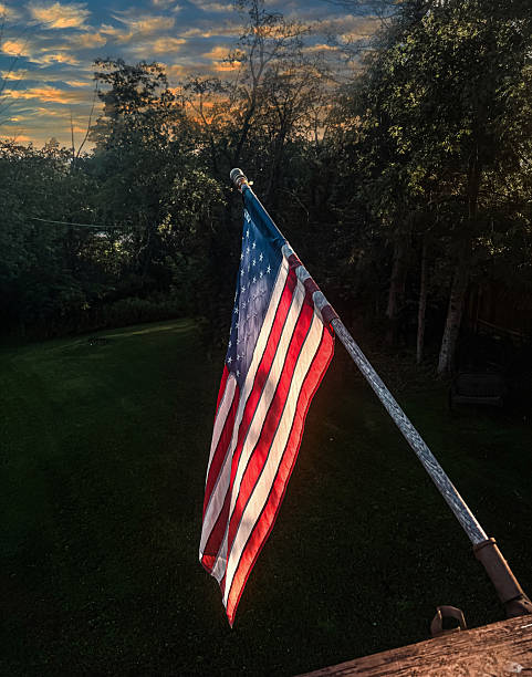 istock Golden Hour American Flag 2223997921
