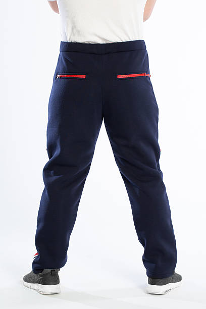 Stylish Navy Casual Pants Featuring Striking Red Accents for a Modern and Dynamic Look