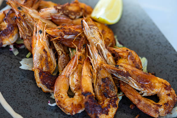istock delicious grilled whole prawns with lemon 2224002171