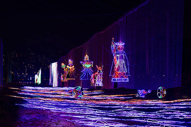 Medellin, Antioquia. Colombia - January 2, 2024. Christmas lighting returns with its beautiful designs.