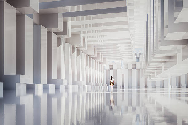 istock Woman walking in futuristic corridor 2224014942