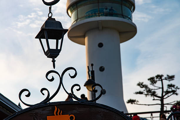 Teignmouth Lighthouse in the seaside town of Teignmouth in Devon, UK