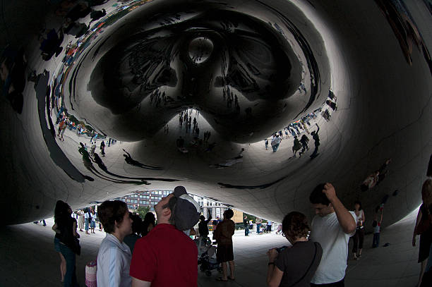 Cloud Gate by Anish Kapoo 2006 in the Millennium Park in Chicago, IL, USA on August 13, 2006