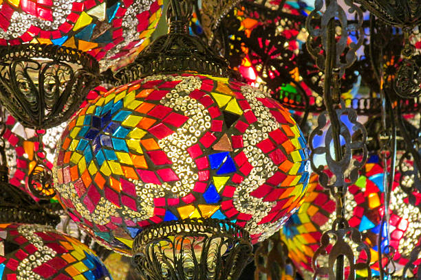 istock Colorful Turkish mosaic lamps 2224022446