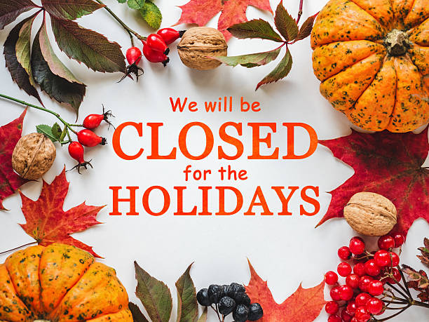 istock Signboard with the inscription We will be closed 2224030021
