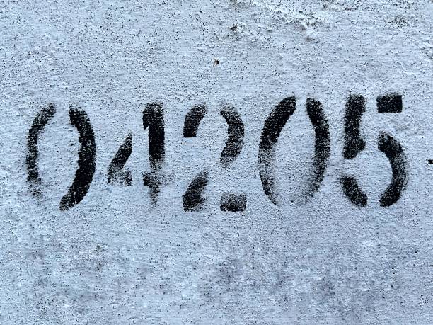 istock black number 04205 It is on a white concrete background. 2224032700