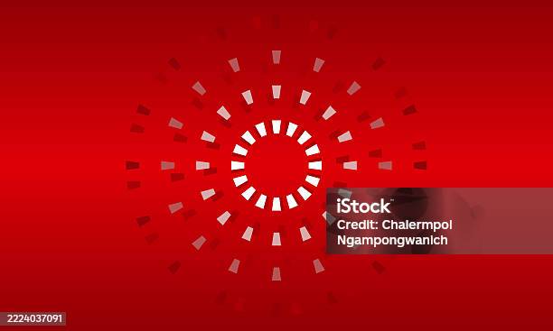 Red Dashes Icon Red Abstract Background With Circular White Dash Lines Stock ...