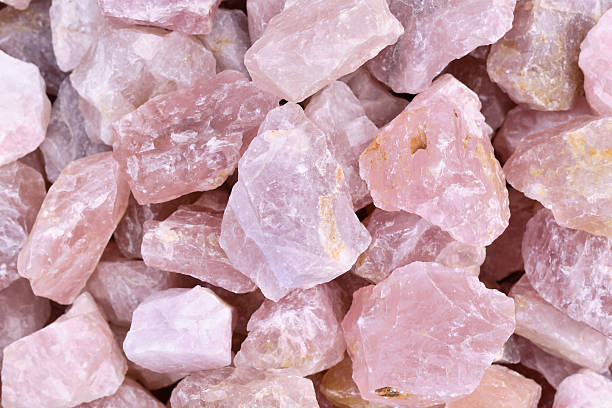 istock Large pink rose quartz crystals. 2224047110