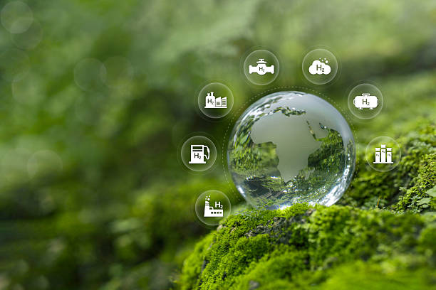 istock Hydrogen energy. Concept environment, eco friendly industry and alternative energy. Reducing greenhouse gas emissions, ecology, green hydrogen technology. 2224048805