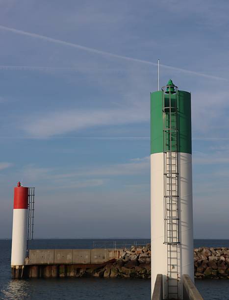 istock White and Green beacons in Quiberon 2224057056