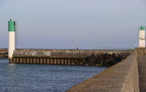 istock White and Green beacons in Quiberon 2224057071