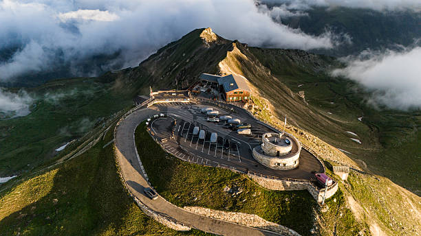 Morning Above Edelweissspitze, Grossglockner Pass in Austria’s Alps, drone view