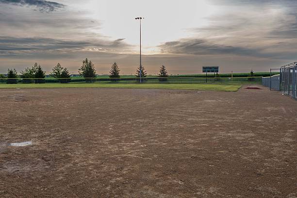 istock an umpires view from home plate to first base  on a baseball field 2224070075
