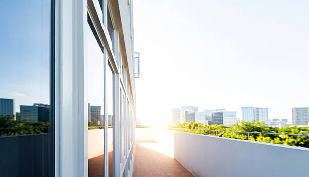 istock Glass walls of modern office building 2224070111