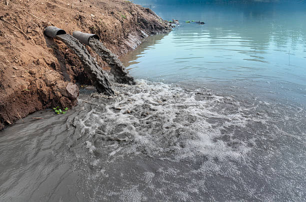 istock Water pollution in river because industrial not treat water before drain. 2224070227