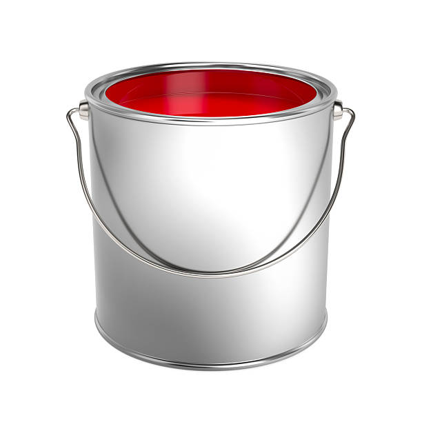 istock can with colour on white background. Isolated 3D illustration 2224073950